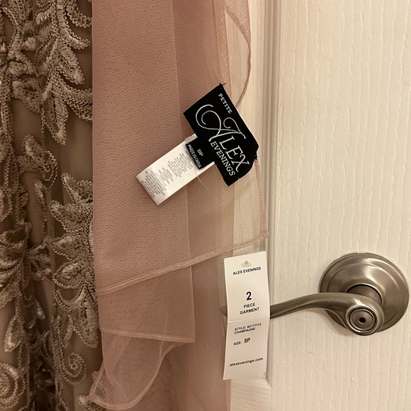 Alex Evenings Mother of the Bride gown champagne sequins 8P - Picture 6 of 11